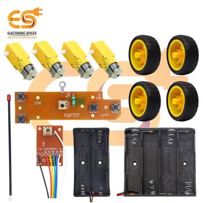 Combo of BO Motor | Rubber Wheels | 4CH Transmitter & Battery Holder (11 Item)